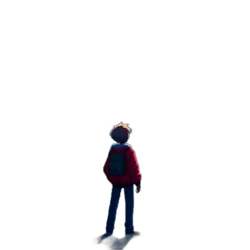 jacket, robot, hat, creature, pixel art, concept art, 3d render, anime transparent PNG cut-out
