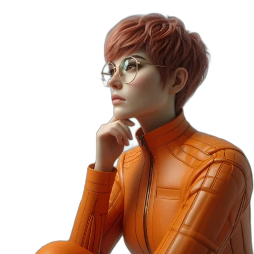 robot, jacket, concept art, cyberpunk, 3d render, photorealistic, individual, red transparent PNG cut-out