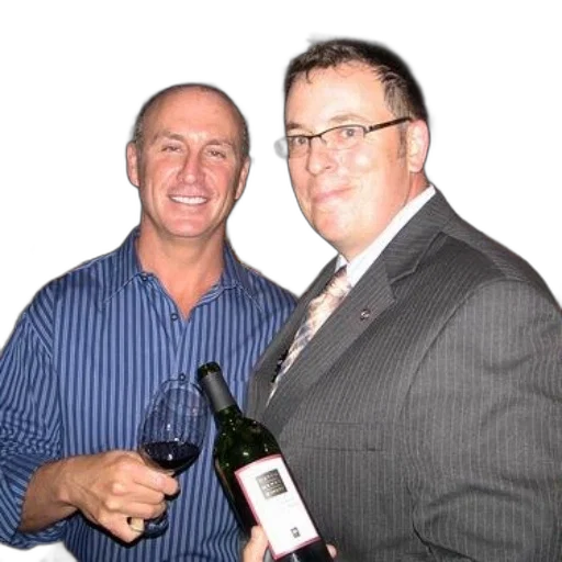 two, men, pose, picture, wine, tasting, event transparent PNG cut-out
