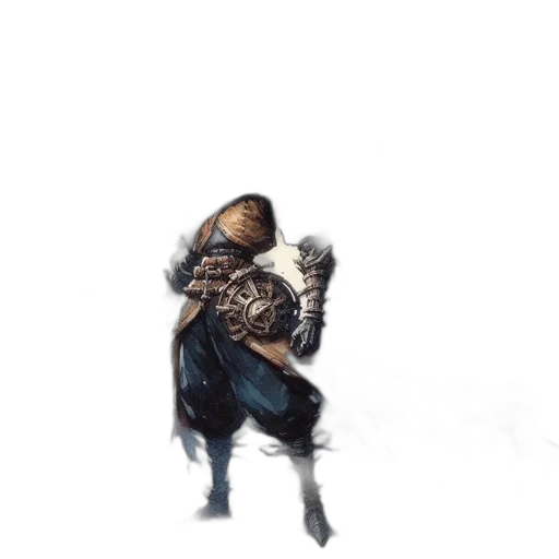 jacket, dress, creature, weapon, concept art, pixel art, 3d render, fantasy art transparent PNG cut-out