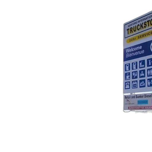 weapon, 3d render, polar, truck, parked, near, sign, welcomes transparent PNG cut-out