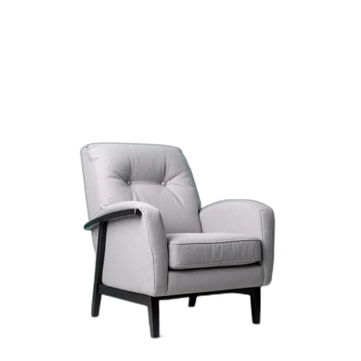 furniture, 3d render, photorealistic, monochrome, light, grey, fabric, recliner transparent PNG cut-out