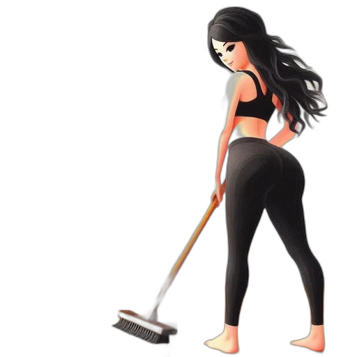 staff, 3d render, cartoon, concept art, photorealistic, animated, woman, workout transparent PNG cut-out