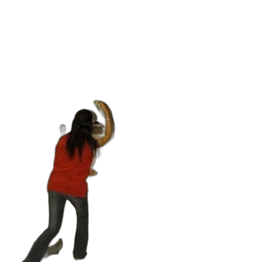 staff, hat, 3d render, outer space, woman, red, shirt, playing transparent PNG cut-out