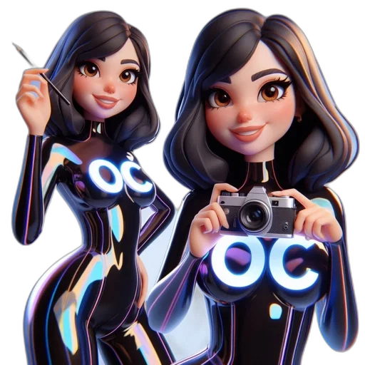 concept art, 3d render, cartoon, anime, neon, two, modern, futuristic transparent PNG cut-out