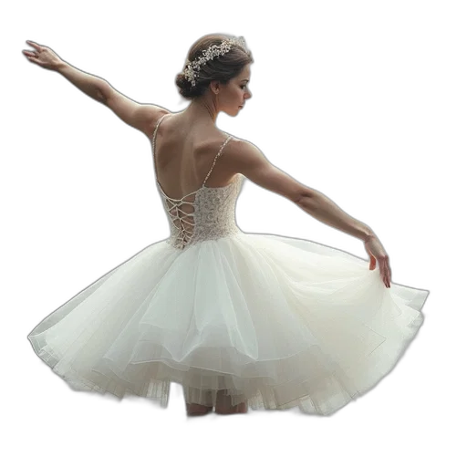 dress, crown, photorealistic, 3d render, white, swan, ballet, print transparent PNG cut-out