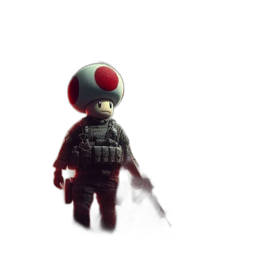 weapon, mask, robot, creature, concept art, 3d render, pixel art, watercolor transparent PNG cut-out