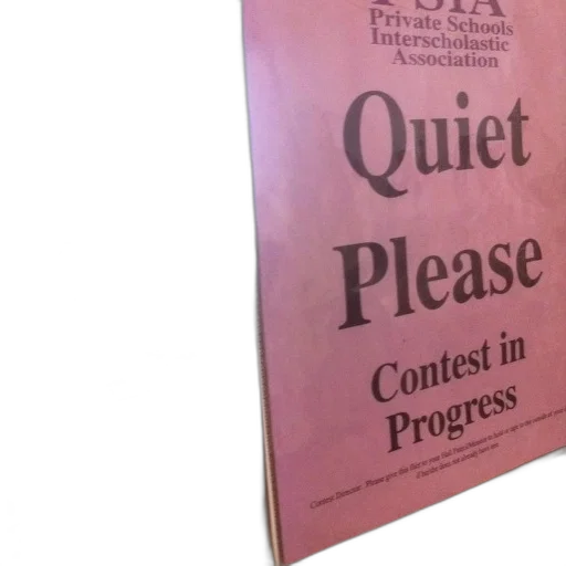 furniture, sign, says, quiet, please, contest, progress, posted transparent PNG cut-out