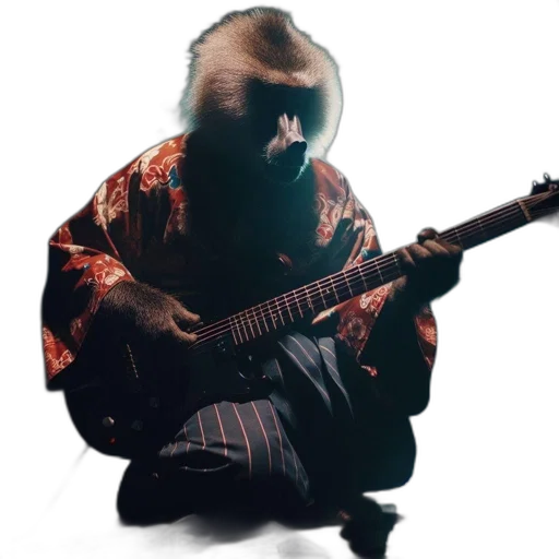 jacket, mask, animal, creature, concept art, photorealistic, 3d render, primate transparent PNG cut-out