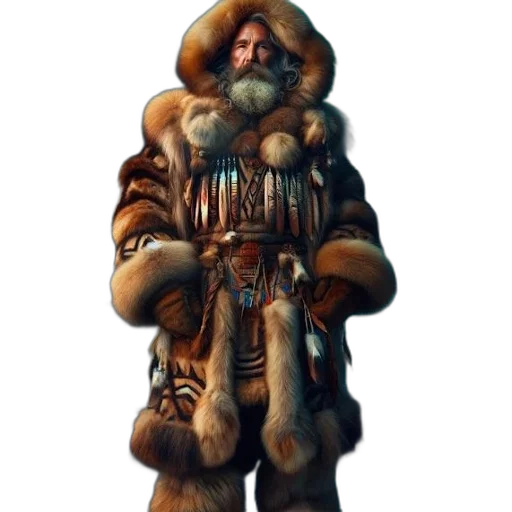 jacket, staff, animal, face, concept art, fantasy art, 3d render, photorealistic transparent PNG cut-out