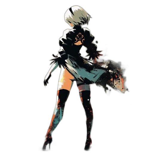 staff, weapon, dress, mask, concept art, fantasy art, cyberpunk, pixel art transparent PNG cut-out
