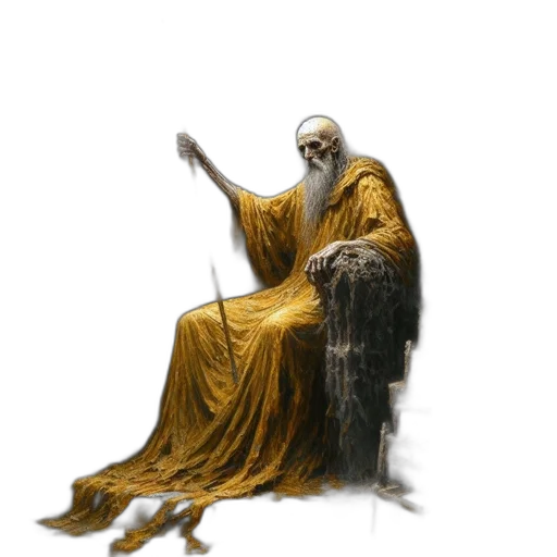 staff, creature, furniture, sword, concept art, fantasy art, 3d render, golden transparent PNG cut-out