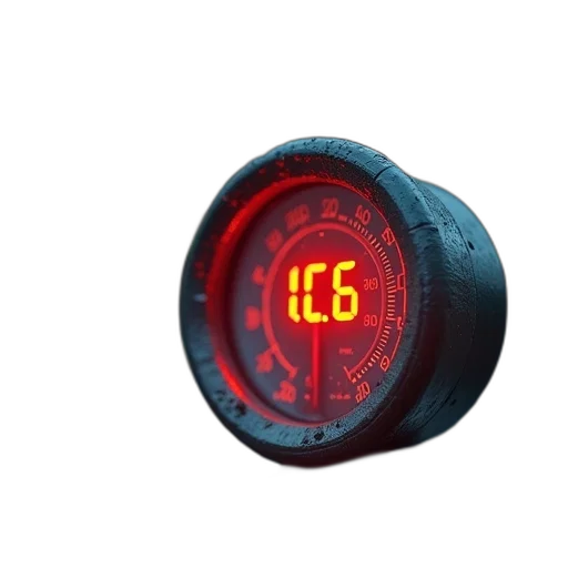 3d render, lcd, thermometer, large, display transparent PNG cut-out