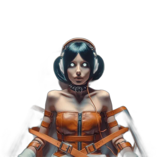 robot, dress, mask, staff, concept art, comic book art, fantasy art, cyberpunk transparent PNG cut-out