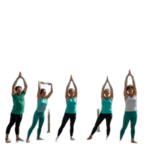 green, second, image, shows, same, group, people, yoga transparent PNG cut-out