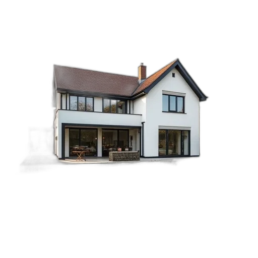 building, furniture, 3d render, photorealistic, concept art, bedrooms, detached, house transparent PNG cut-out