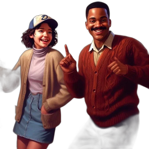 jacket, concept art, photorealistic, pixel art, two, animated, characters, one transparent PNG cut-out