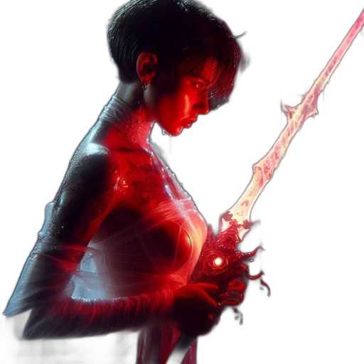 sword, weapon, staff, concept art, comic book art, cyberpunk, fantasy art, neon lights transparent PNG cut-out