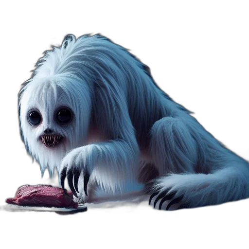 creature, animal, staff, hair, concept art, photorealistic, 3d render, pixel art transparent PNG cut-out