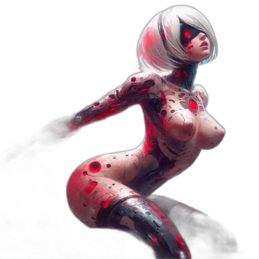 robot, dress, creature, concept art, cyberpunk, fantasy art, comic book art, outer space transparent PNG cut-out