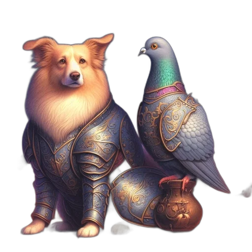 animal, staff, concept art, fantasy art, watercolor, 3d render, pastel, golden transparent PNG cut-out