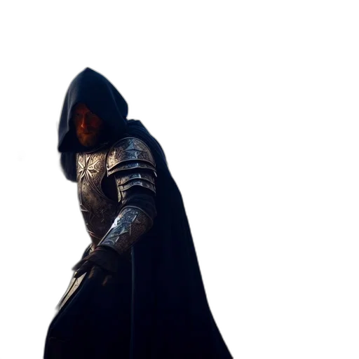 sword, jacket, staff, mask, concept art, 3d render, fantasy art, pixel art transparent PNG cut-out