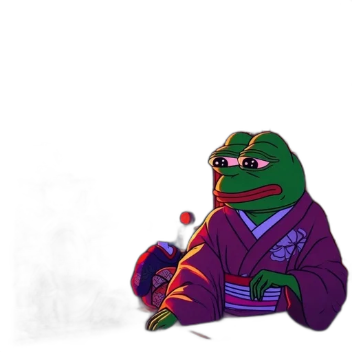 concept art, traditional, japanese, scene, lit, lanterns, frog, kimono transparent PNG cut-out