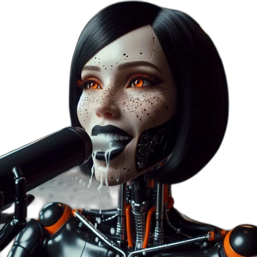 robot, face, cyberpunk, concept art, 3d render, photorealistic, outer space, realistic transparent PNG cut-out