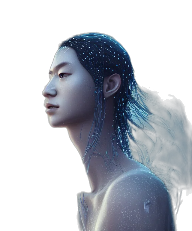 face, dragon, fantasy art, photorealistic transparent PNG cut-out