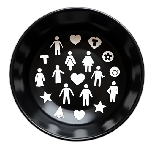 jewelry, 3d render, monochrome, dark, black, bowl, glossy, finish transparent PNG cut-out