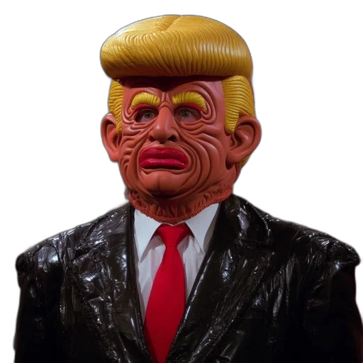 mask, face, creature, jacket, 3d render, concept art, vaporwave, individual transparent PNG cut-out