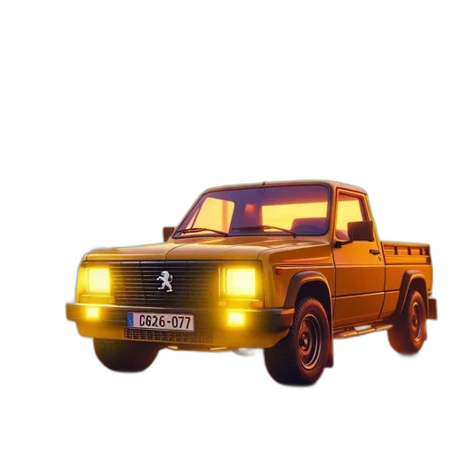 car, animal, weapon, 3d render, photorealistic, concept art, pixel art, golden transparent PNG cut-out