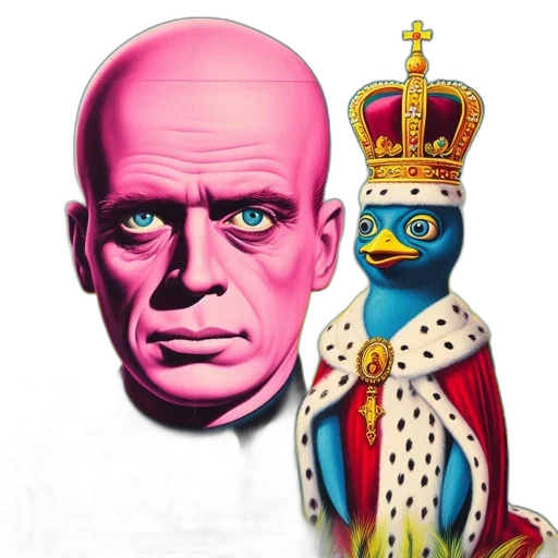 crown, mask, face, concept art, photorealistic, comic book art, fantasy art, pink-skinned transparent PNG cut-out