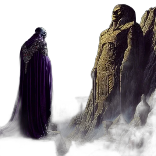 concept art, fantasy art, comic book art, photorealistic, fog, mountainous, setting, tall transparent PNG cut-out