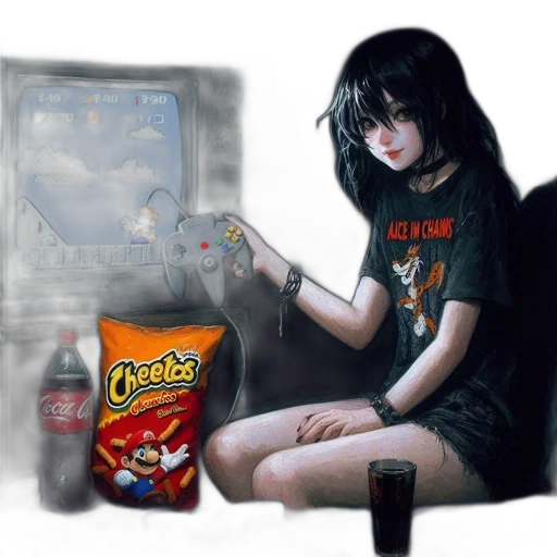 food, robot, concept art, anime, cyberpunk, fantasy art, neon lights, outer space transparent PNG cut-out