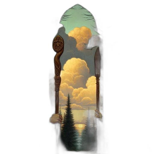 umbrella, jacket, bottle, sword, concept art, fantasy art, pixel art, 3d render transparent PNG cut-out