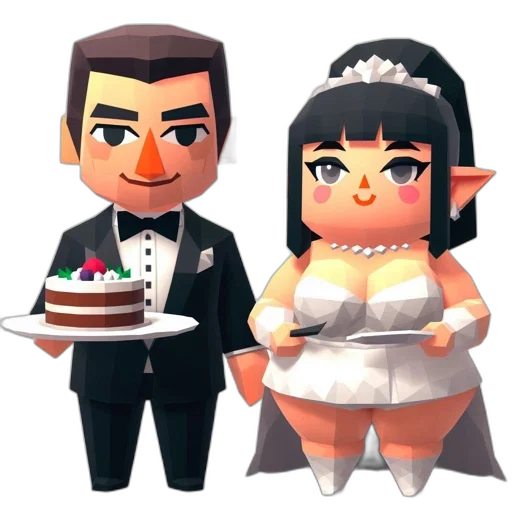 3d render, concept art, pixel art, cartoon, monochrome, two, animated, characters transparent PNG cut-out