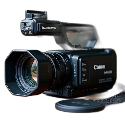 weapon, 3d render, photorealistic, canon, hf30, full, frame, camcorder transparent PNG cut-out