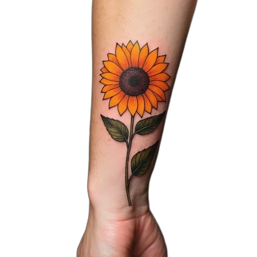 flower, jewelry, photorealistic, watercolor, concept art, orange, sunflower, tattoo transparent PNG cut-out