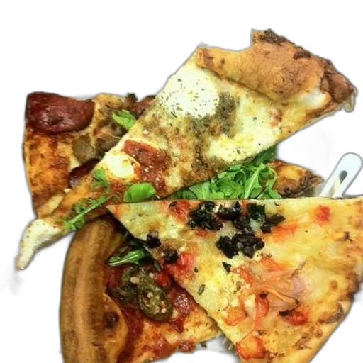 food, takeout, container, holds, three, slices, pizza, one transparent PNG cut-out