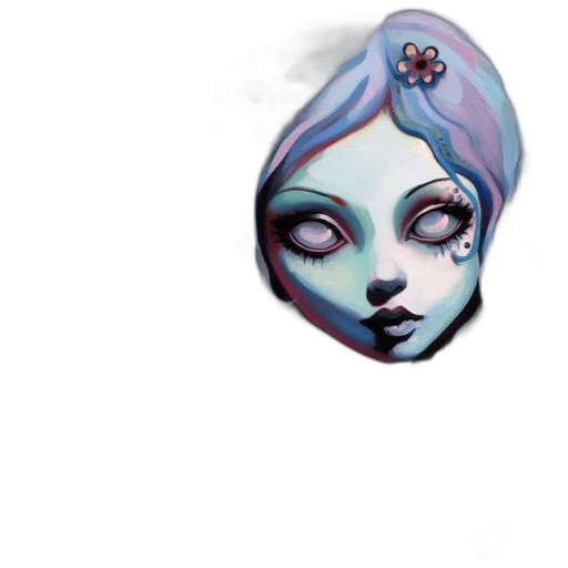 mask, face, creature, robot, concept art, fantasy art, vaporwave, watercolor transparent PNG cut-out