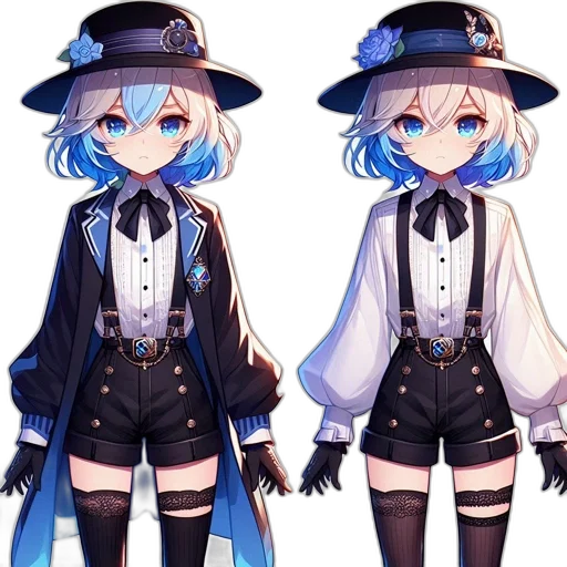 staff, hat, jacket, dress transparent PNG cut-out