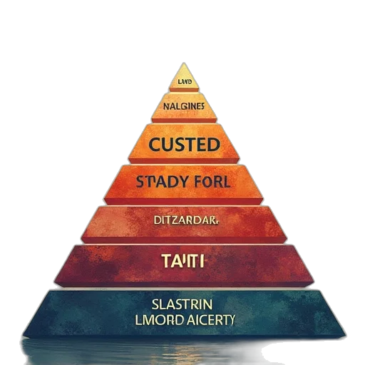 3d render, concept art, pastel, pyramid, chart, showing, talent, maturity transparent PNG cut-out