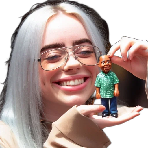 creature, face, hair, robot, cartoon, anime, vaporwave, photorealistic transparent PNG cut-out