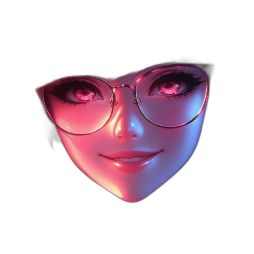 mask, face, robot, hat, vaporwave, anime, 3d render, cyberpunk transparent PNG cut-out