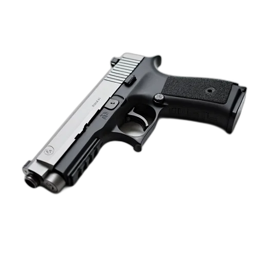 weapon, photorealistic, 3d render, close-up, image, handgun, black, grip transparent PNG cut-out