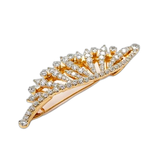 jewelry, crown, golden, close-up, image, gold, barrette, diamond-encrusted transparent PNG cut-out
