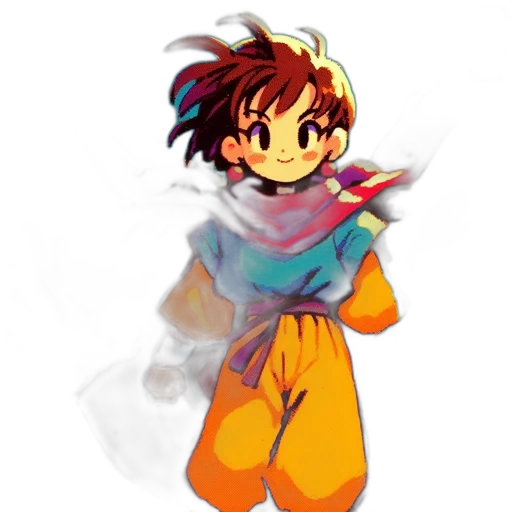 staff, jacket, pixel art, concept art, anime, fantasy art, colorful, neon transparent PNG cut-out