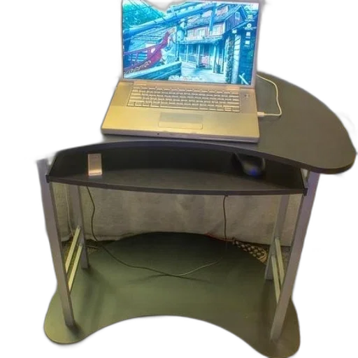 furniture, 3d render, cyberpunk, laptop transparent PNG cut-out