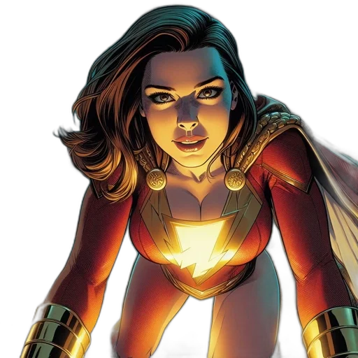 comic book art, concept art, female, figure, resembling, comic, superhero, stands transparent PNG cut-out